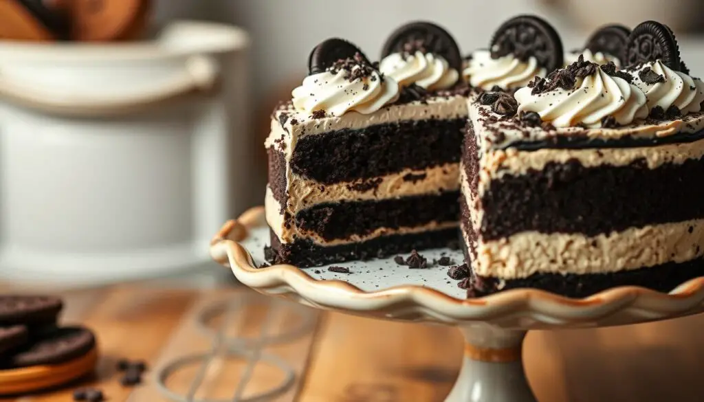 Black Velvet Cookies and Cream Cheesecake Cake