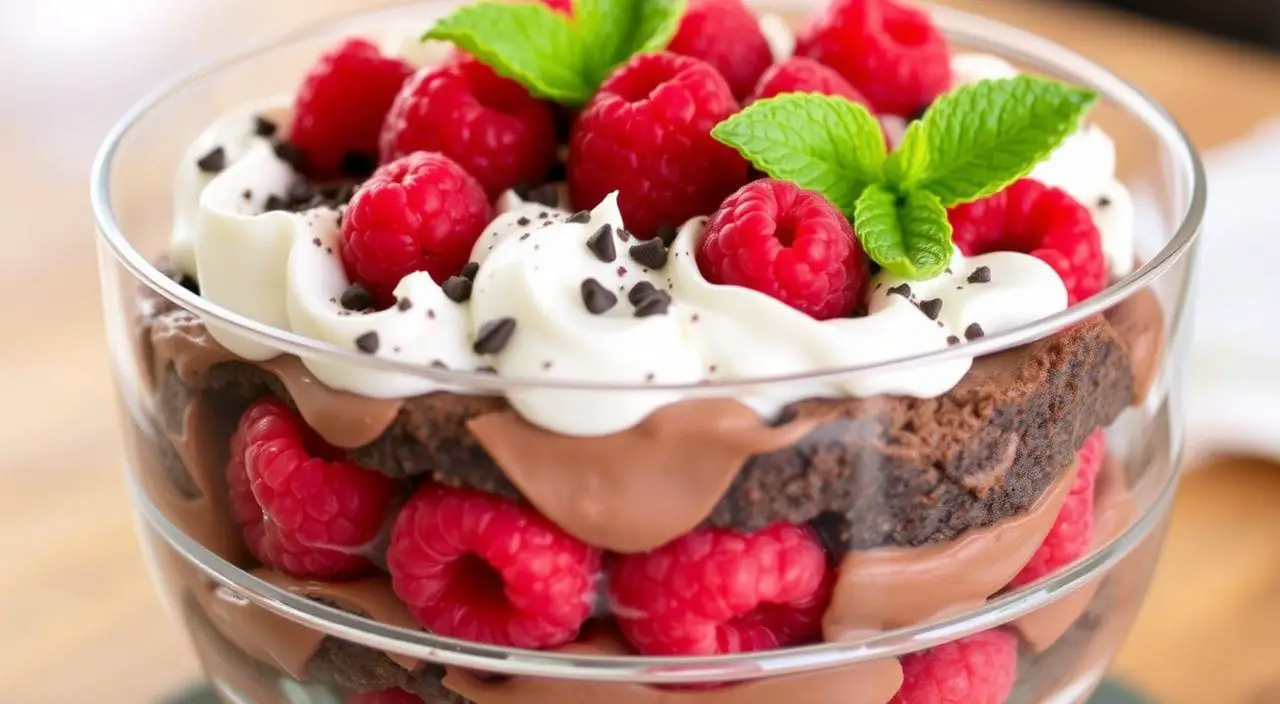 raspberry brownies triffle