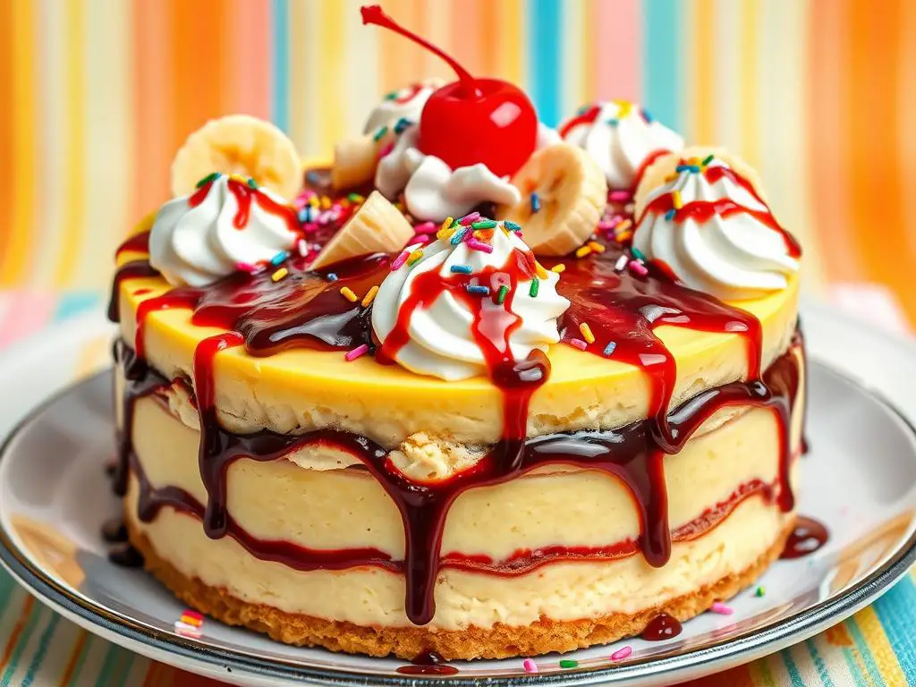 banana split cheesecake