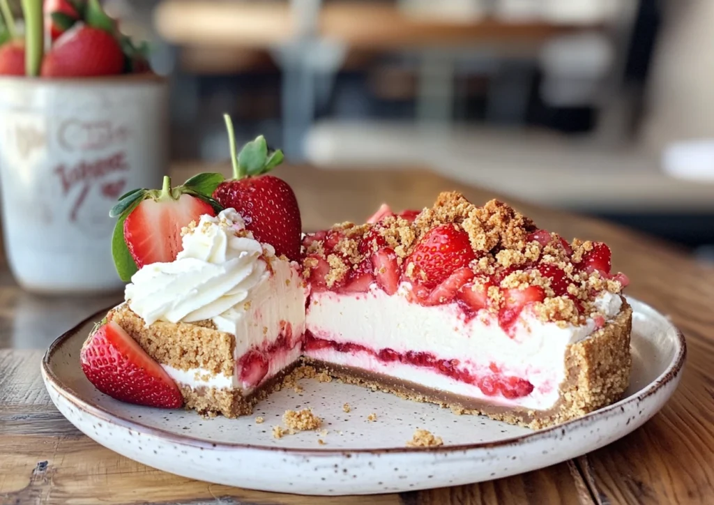 strawberry crunch cheesecake