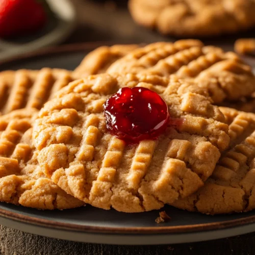 Close-up of peanut butter cookies.