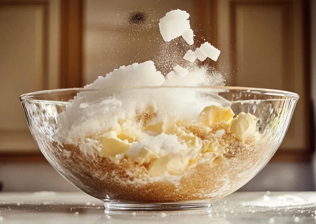 Creaming butter and sugar for mini cookies"