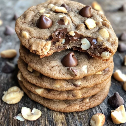 Stacked Nutty Chocolate Chip Cookies.