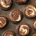 Close-up of a delicious chocolate marshmallow swirl cookies