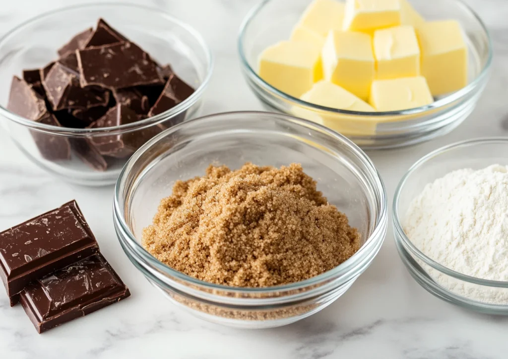 Key Ingredients for brownie cookies