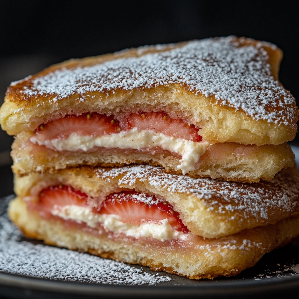 Fried Strawberry Cheesecake Sandwiches