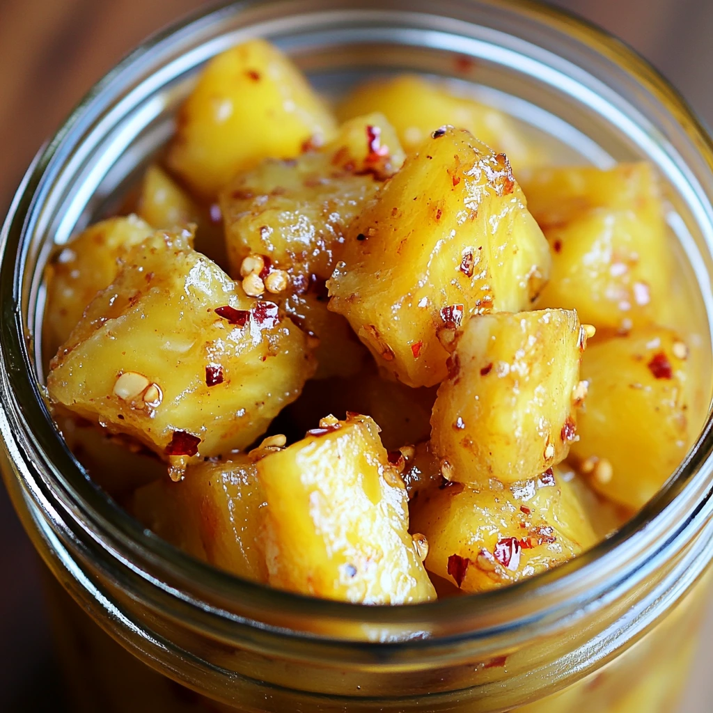 Pineapple Cowboy Candy in a Mason Jar