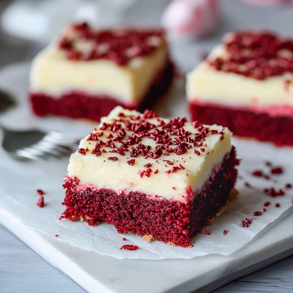 Red Velvet Cookie Bars