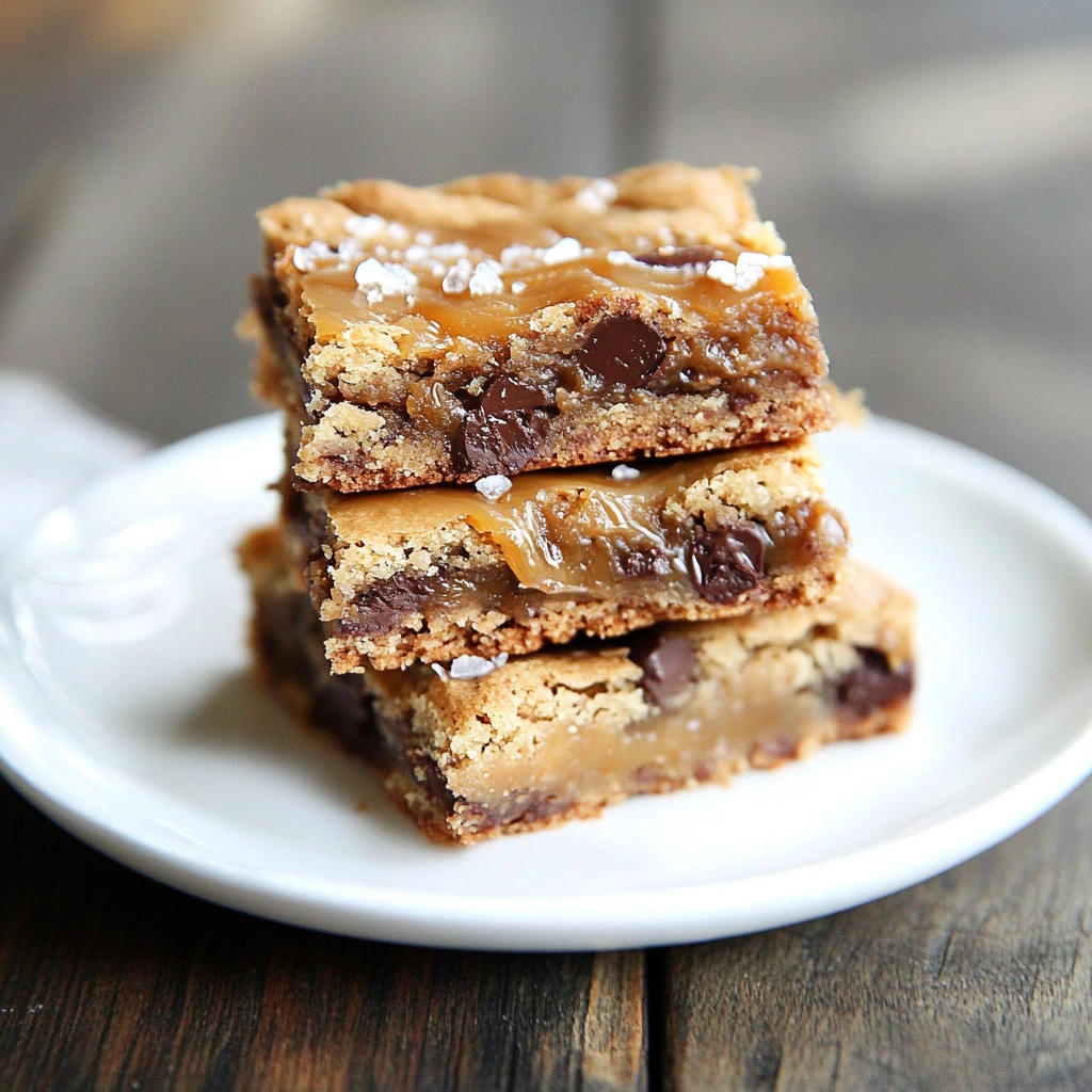 Salted Caramel Chocolate Chip Cookie Bars