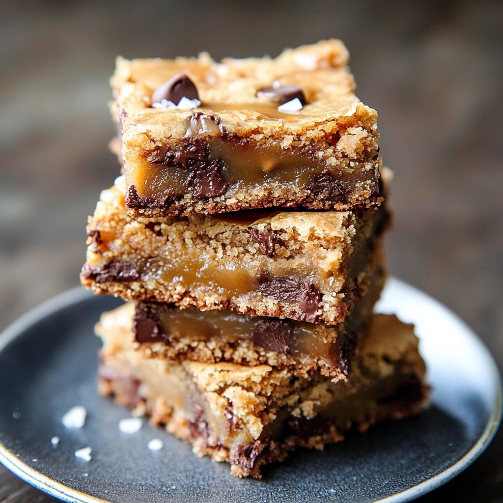 Salted Caramel Chocolate Chip Cookie Bars