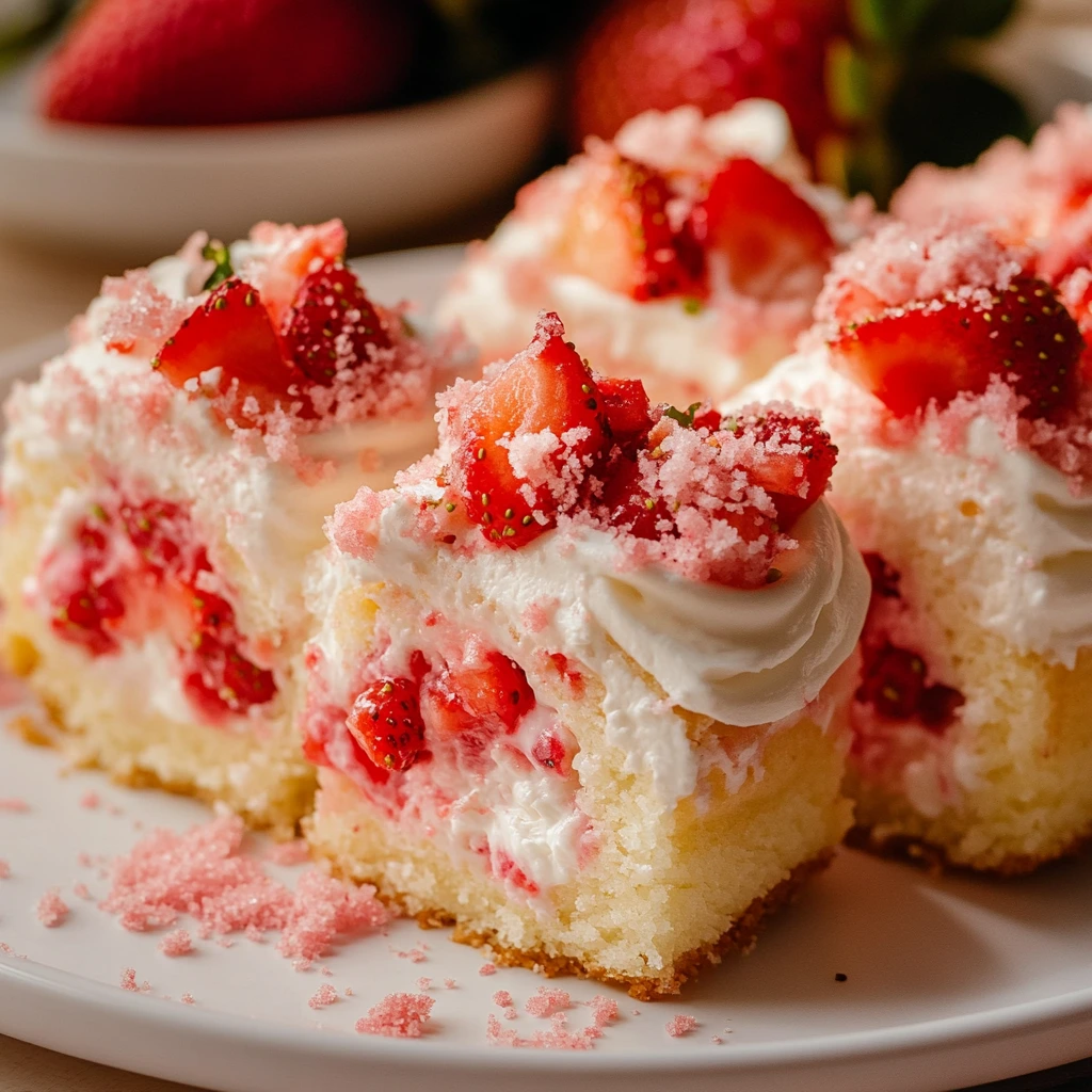 Sweet Strawberry Shortcake Cheesecake Rolls on a plate