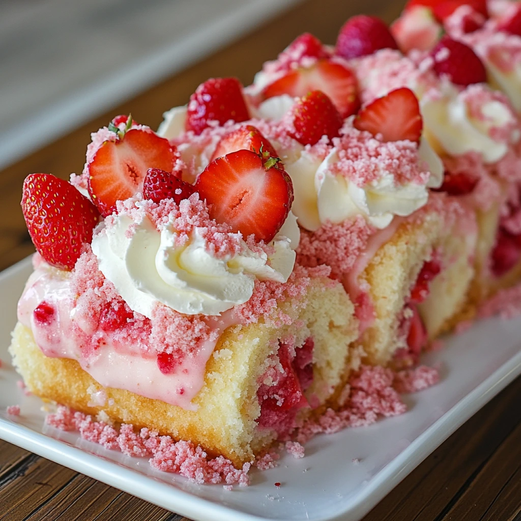 Sweet Strawberry Shortcake Cheesecake Rolls on a plate