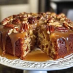 Apple Pecan Cake With Caramel Glaze