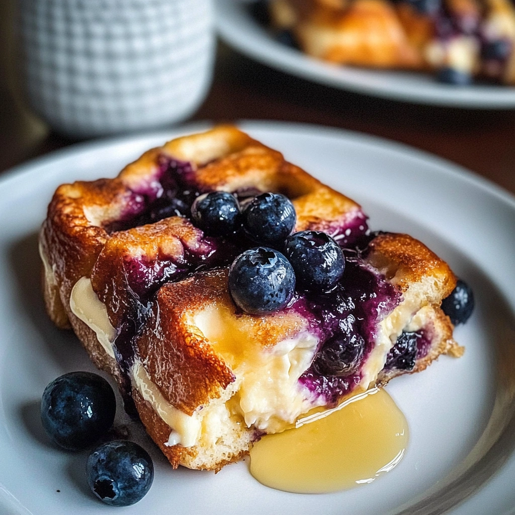 Baked Blueberry Cream Cheese French Toast
