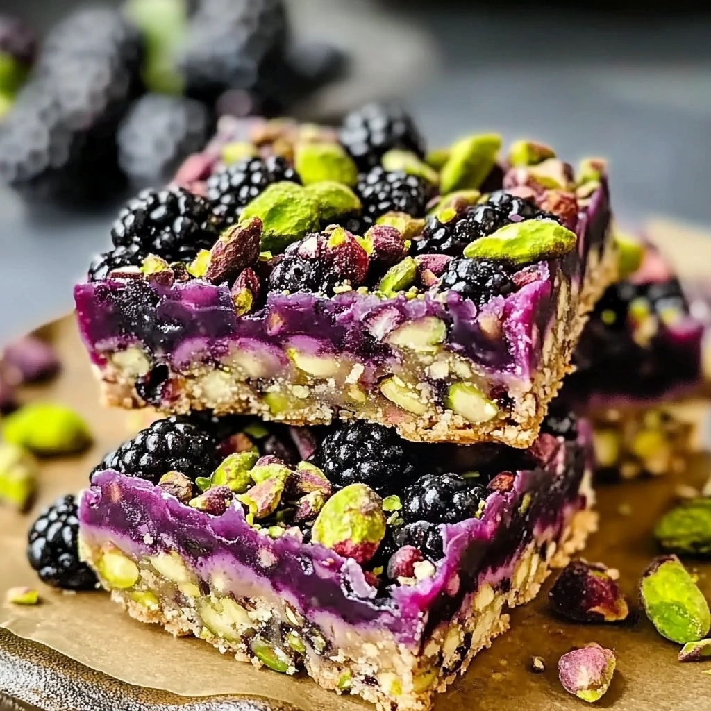 Blackberry Pistachio Dream Bars