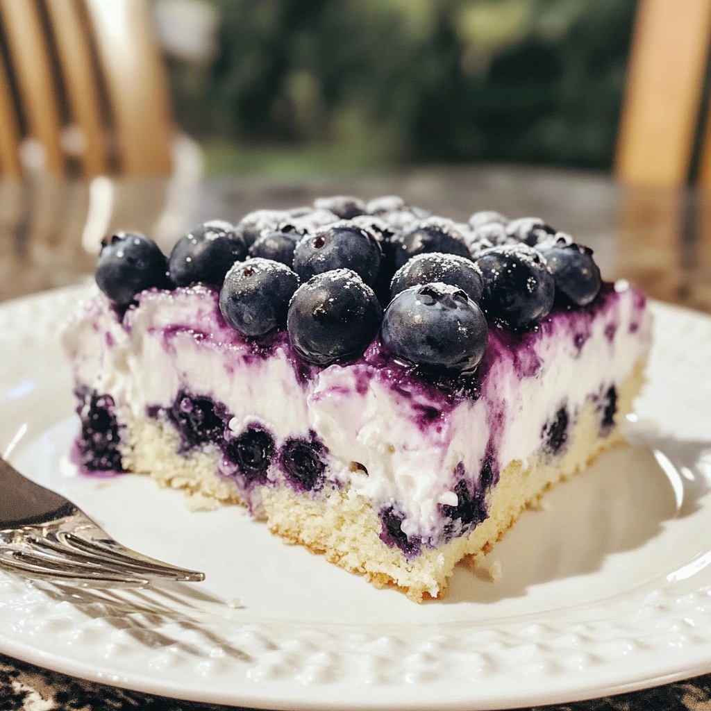 Blueberry Cheesecake Poke Cake