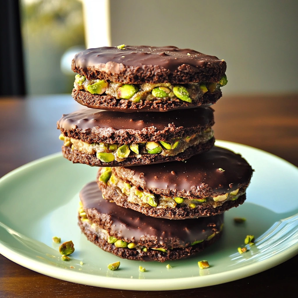 Chocolate-Pistachio Sandwich Cookies