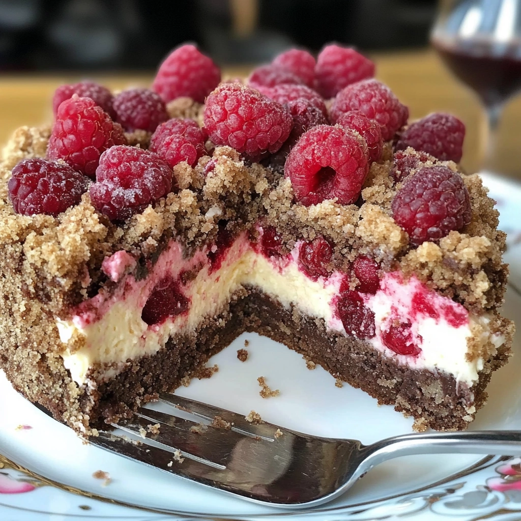 Chocolate Raspberry Cheesecake Crumb Cake
