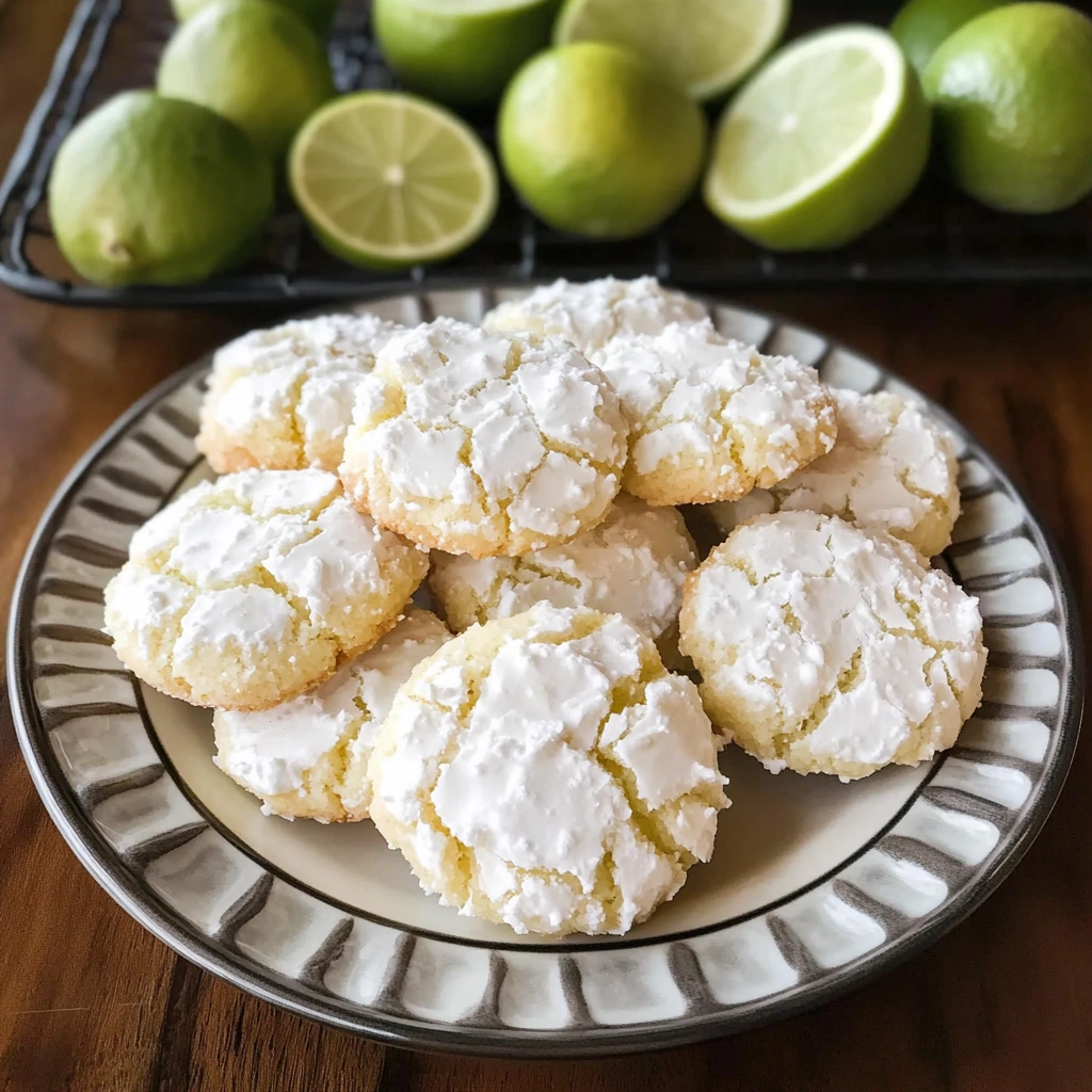 Coconut Key Lime Crinkle Cookies