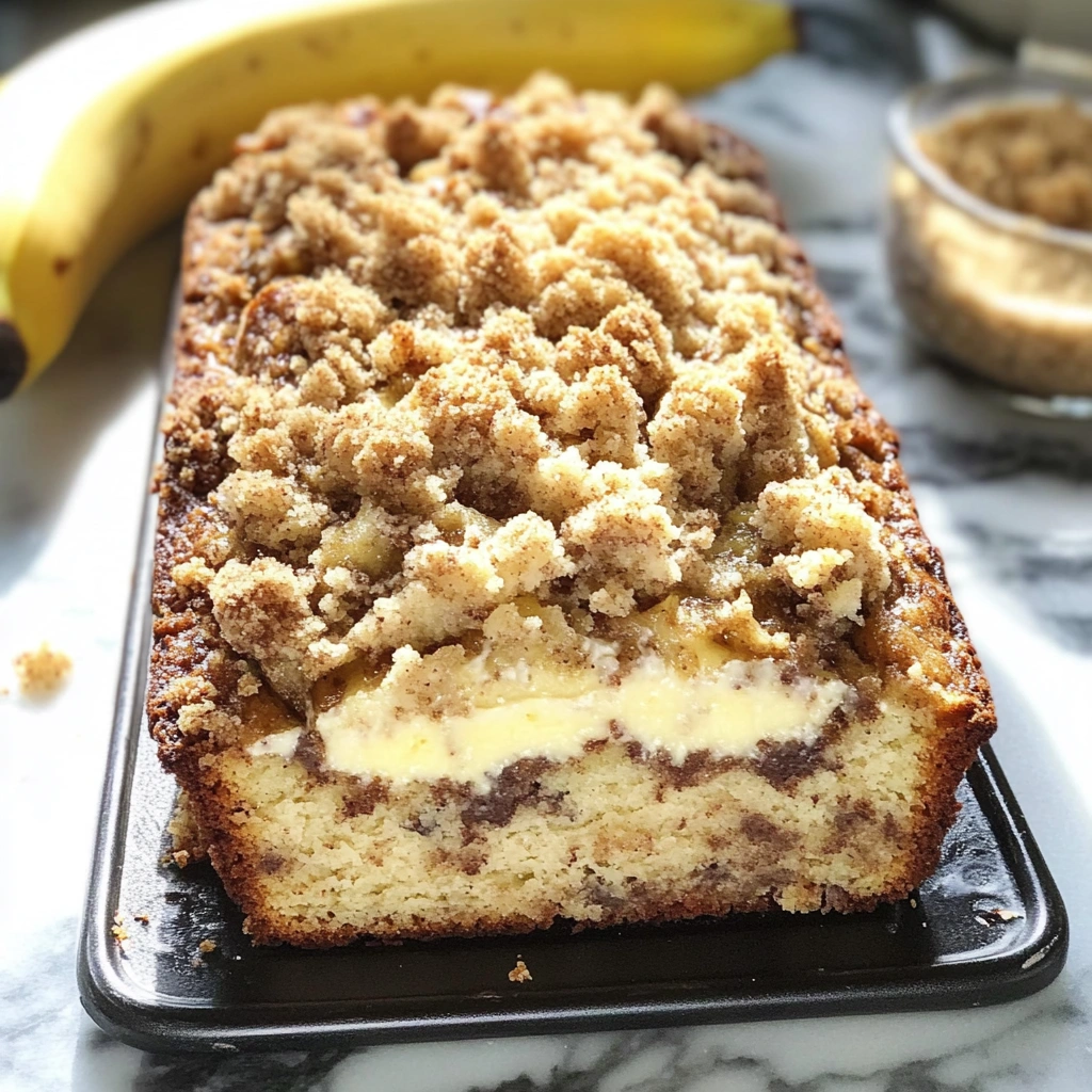 Cream Cheese Banana Bread with Crumb Topping