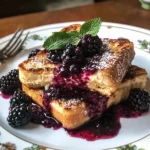 Cream Cheese Stuffed French Toast with Blackberry Compote