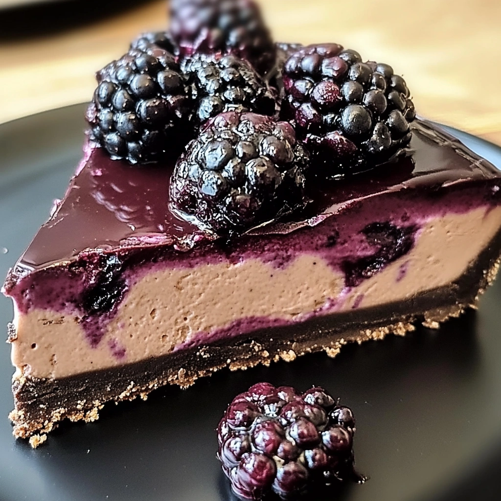 Dark Chocolate Blackberry Cheesecake