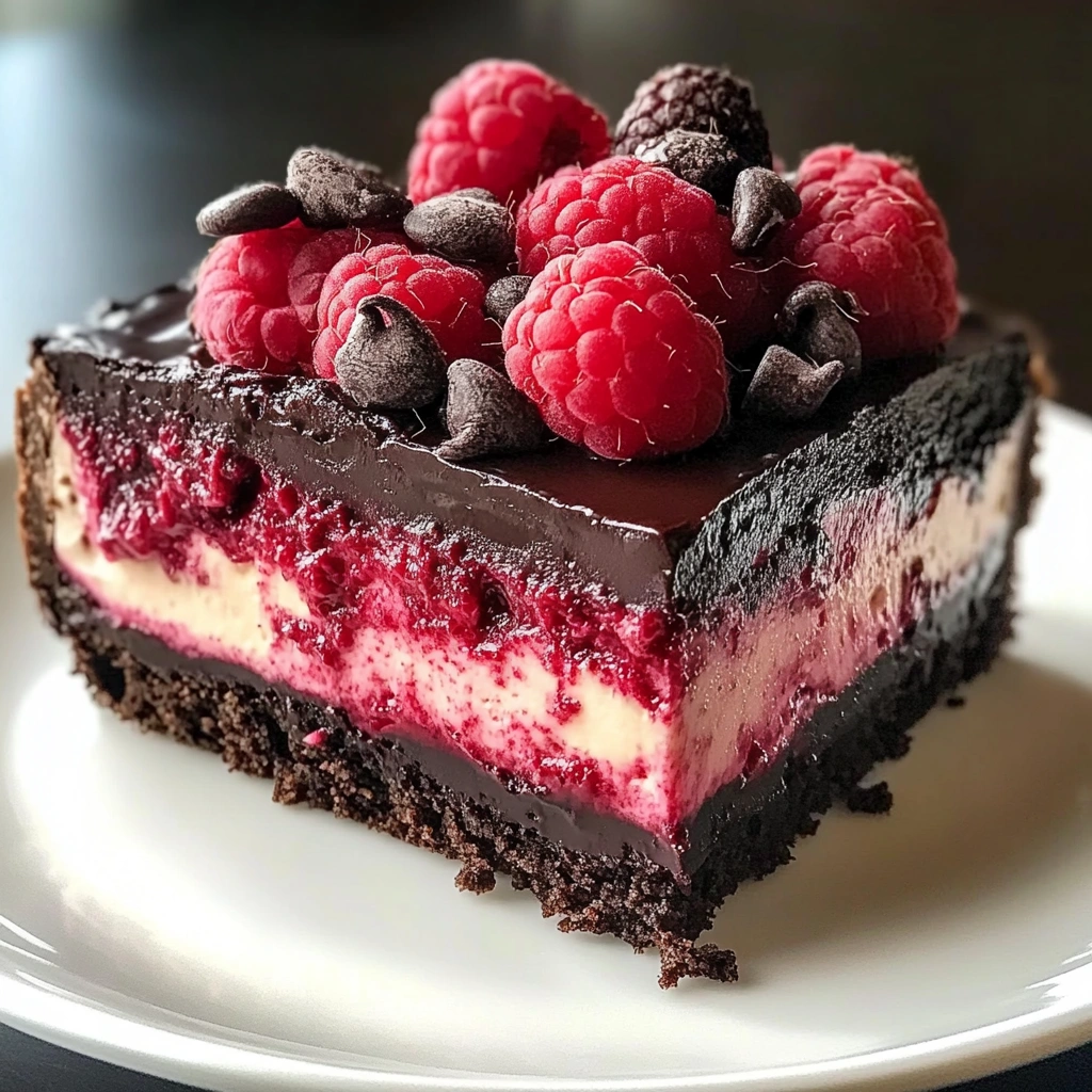 Dark Chocolate Raspberry Cheesecake