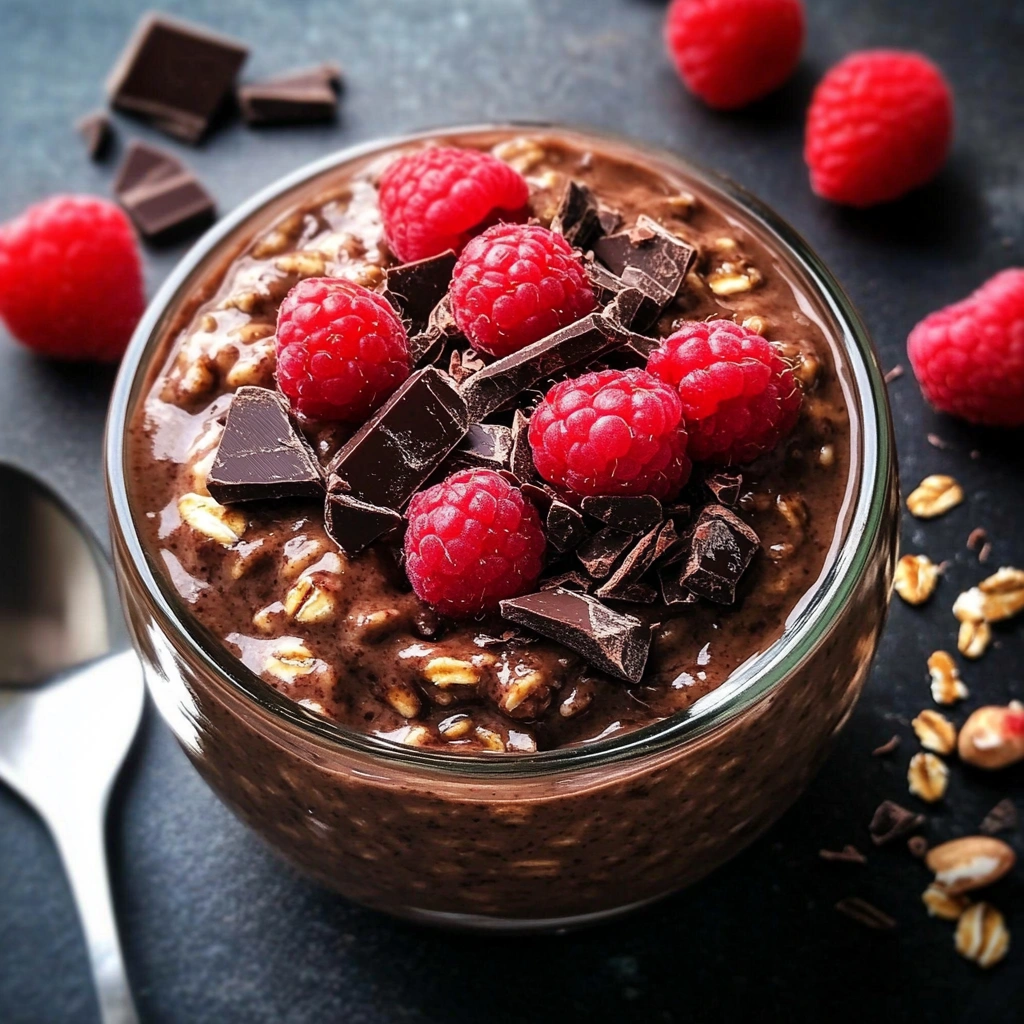 Dark Chocolate Raspberry Overnight Oats