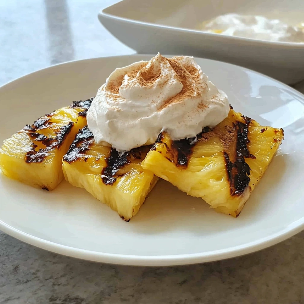 Grilled Pineapple with Coconut Cinnamon Whipped Cream