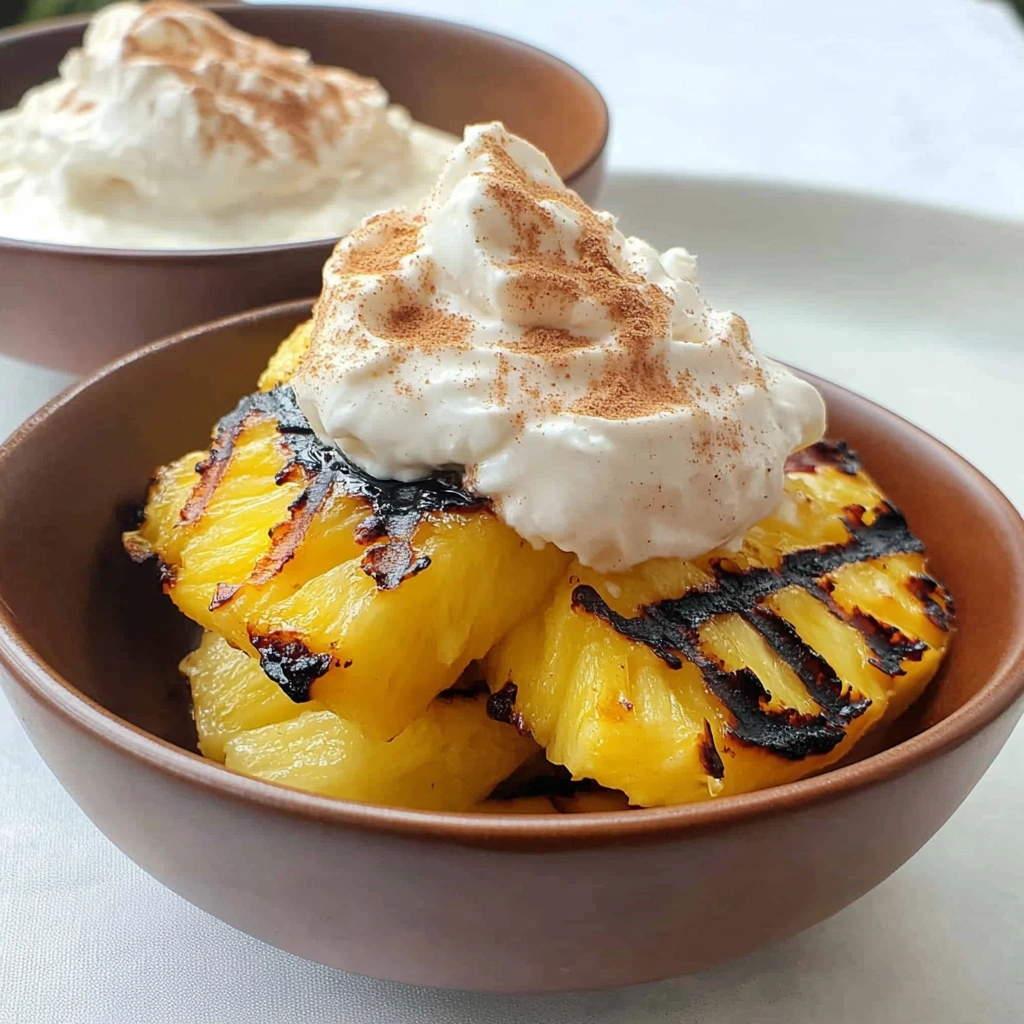 Grilled Pineapple with Coconut Cinnamon Whipped Cream