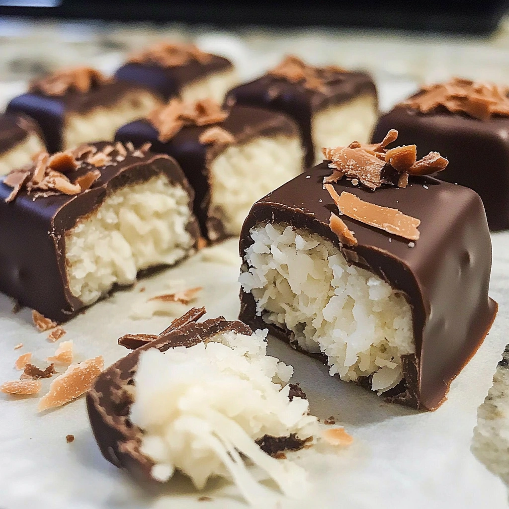 Homemade Chocolate Coconut Candy Bars