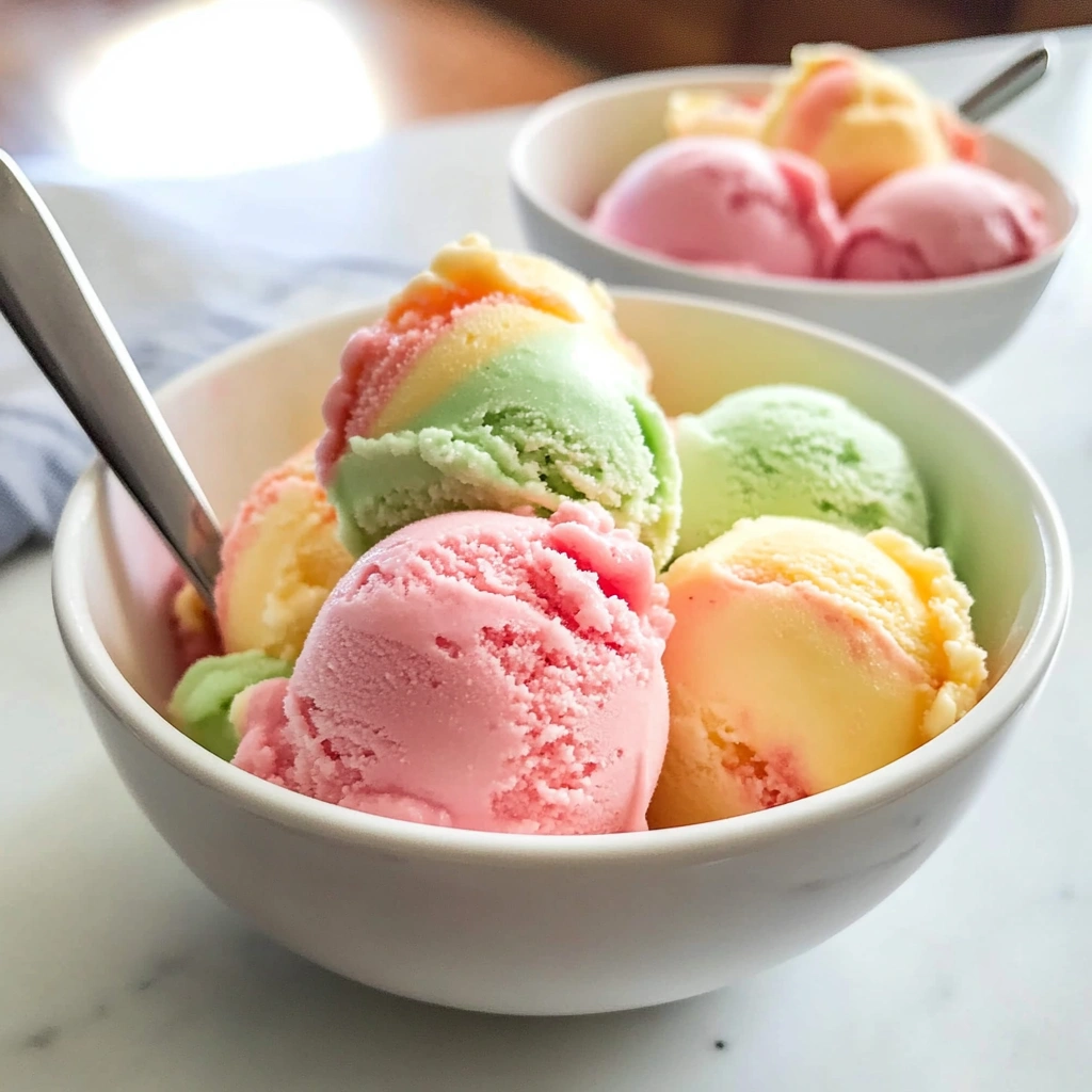 Homemade Rainbow Sherbet