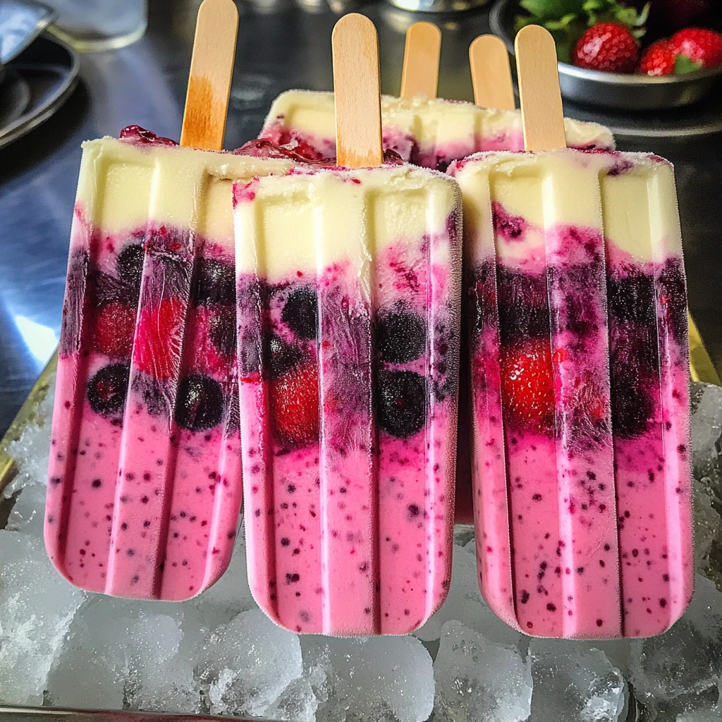 Keto Probiotic Berry Cheesecake Popsicles