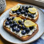 Lemon Blueberry Ricotta Toast With Honey