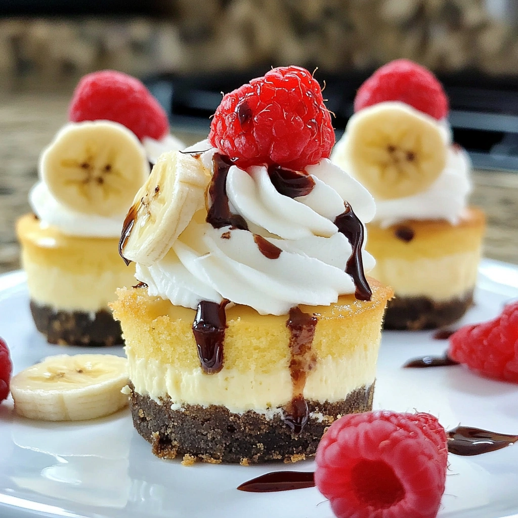 Mini Banana Split Cheesecakes
