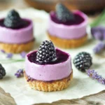 Mini Blackberry Lavender Cheesecakes
