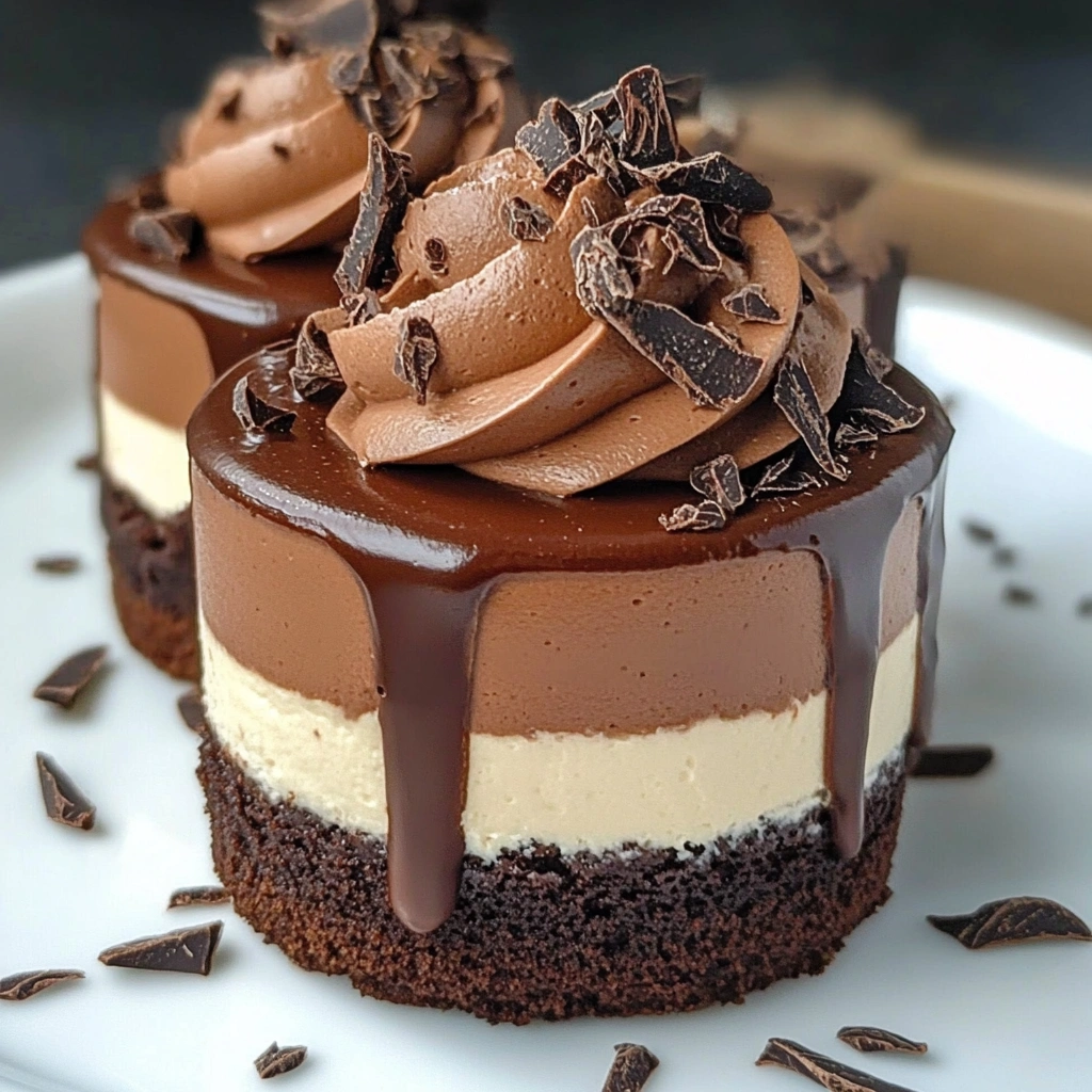 Mini Triple Chocolate Mousse Cakes