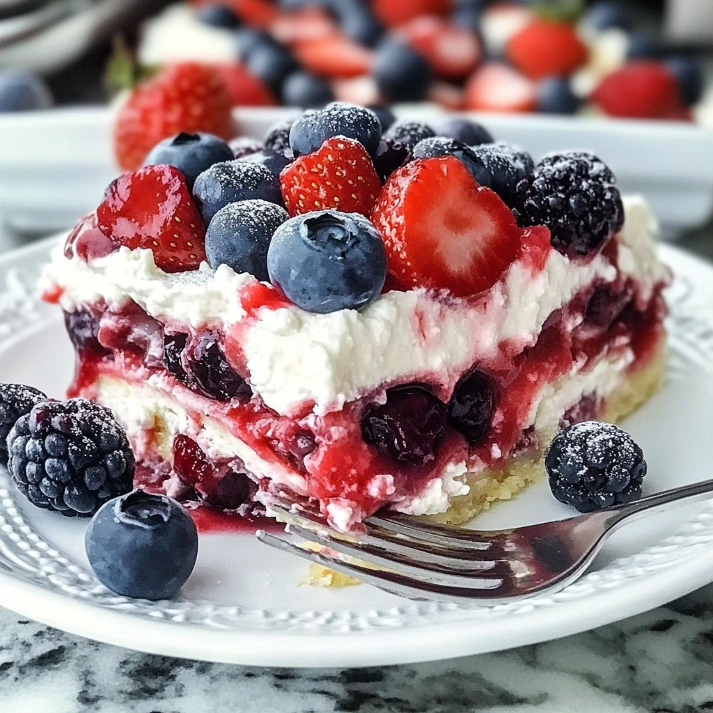 No Bake Summer Berry Lasagna