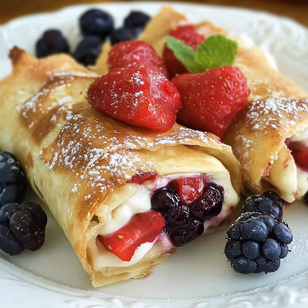 Oven Baked Berry Cheesecake Chimichangas
