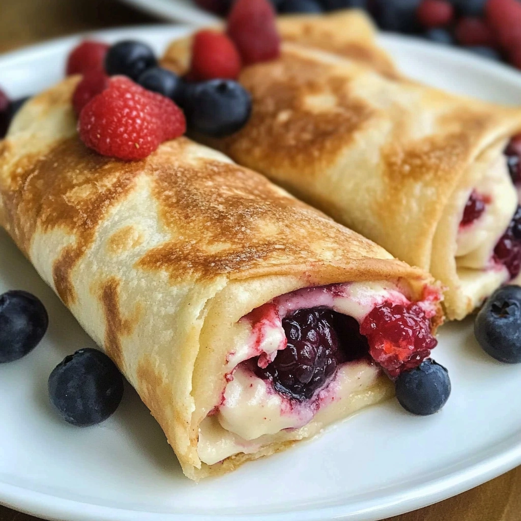 Oven Baked Berry Cheesecake Chimichangas