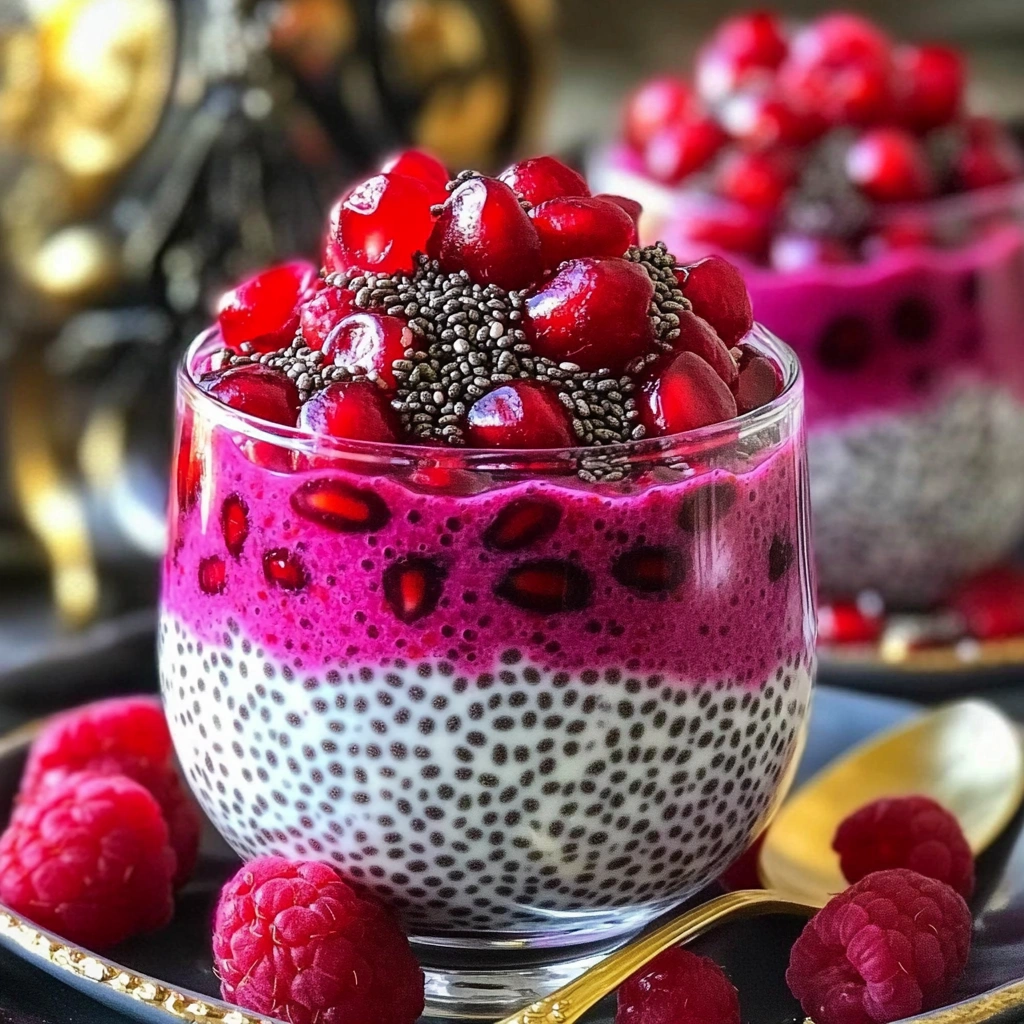Pomegranate Raspberry Chia Dessert