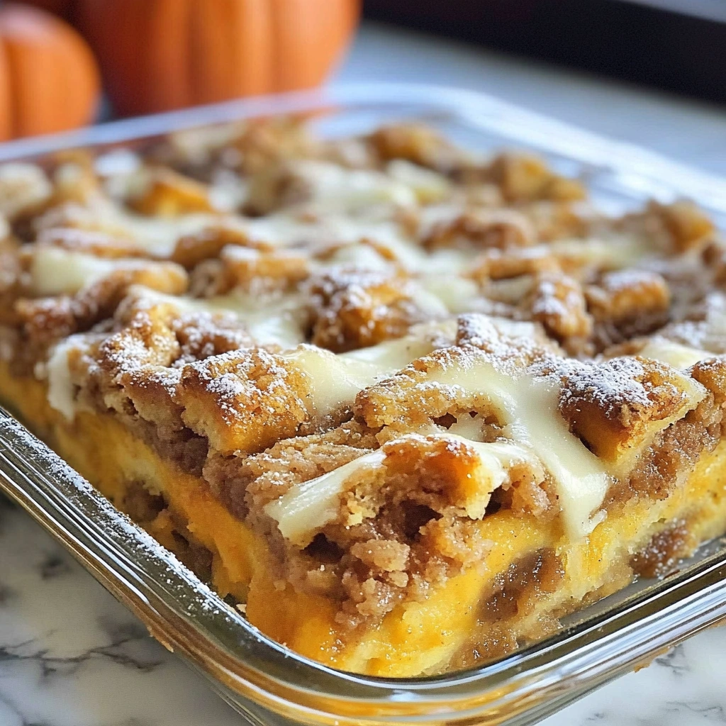Pumpkin Pie Cinnamon Roll Casserole