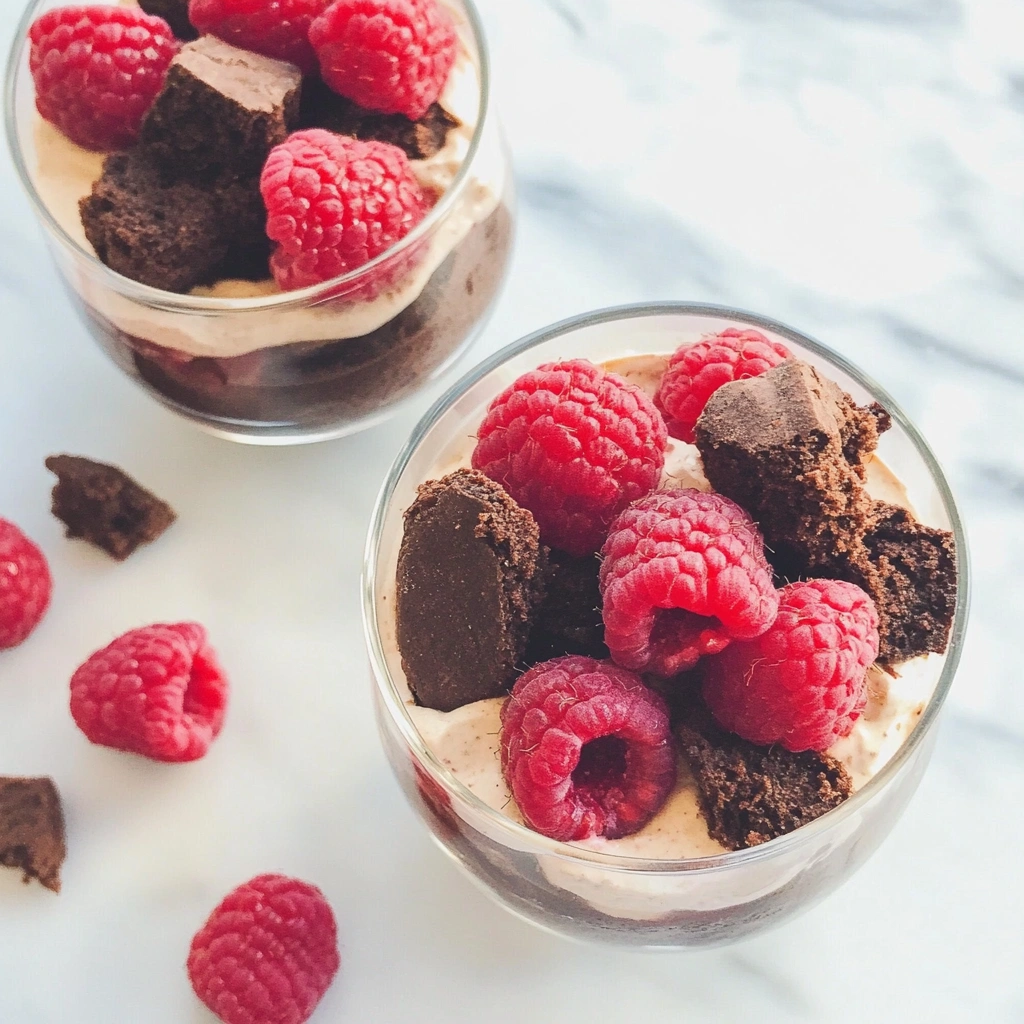 Raspberry Brownie Parfaits