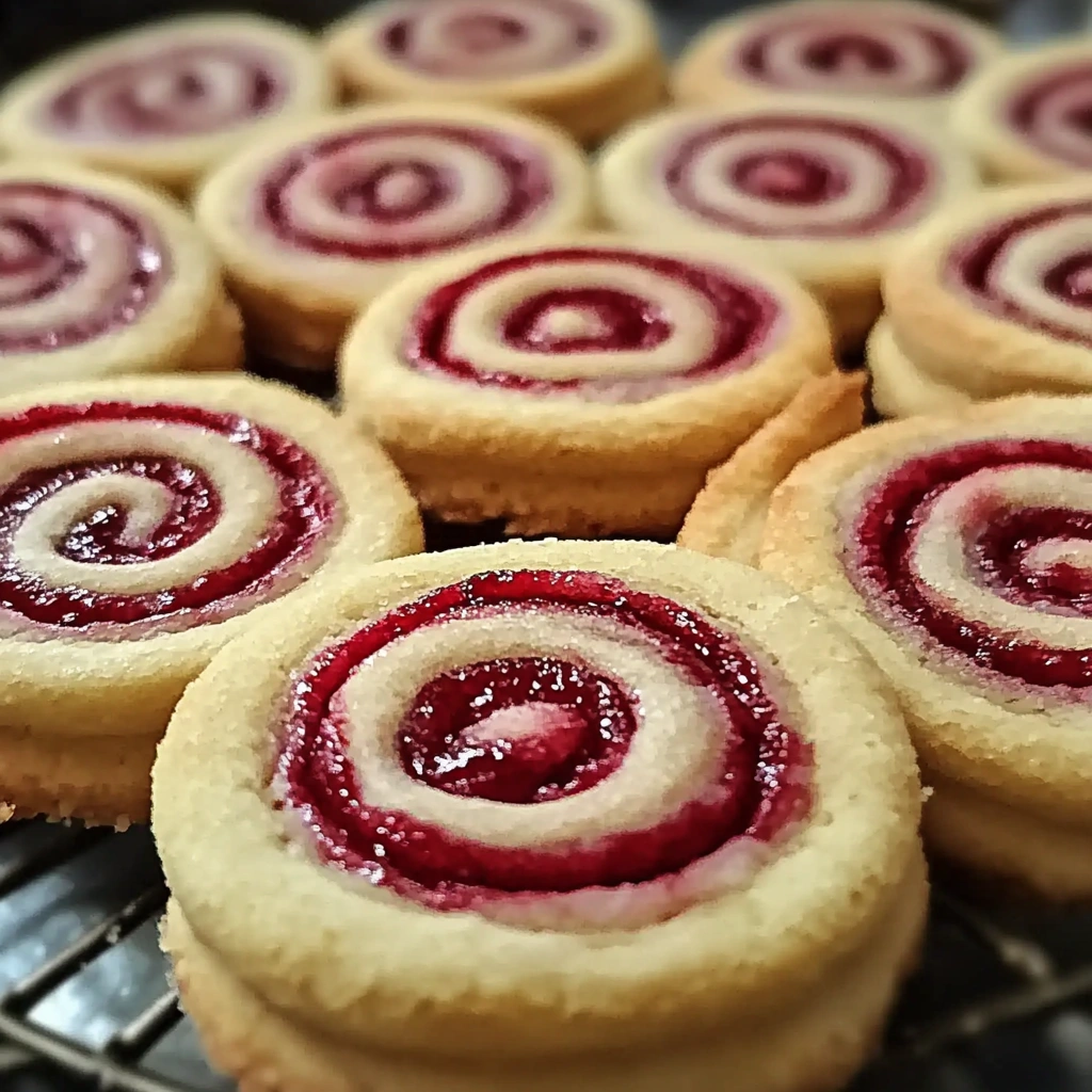 Raspberry Swirl Shortbread Cookies