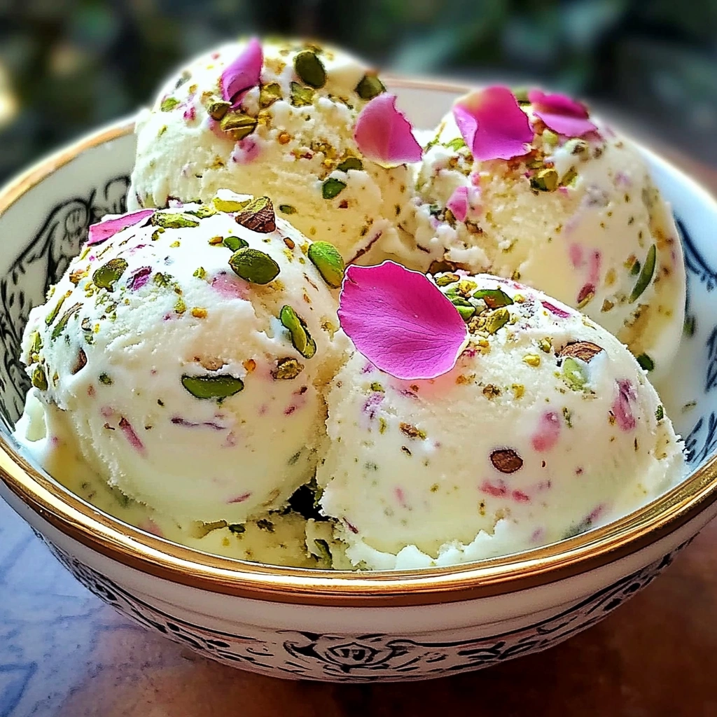 Rose Pistachio Cheesecake Ice Cream