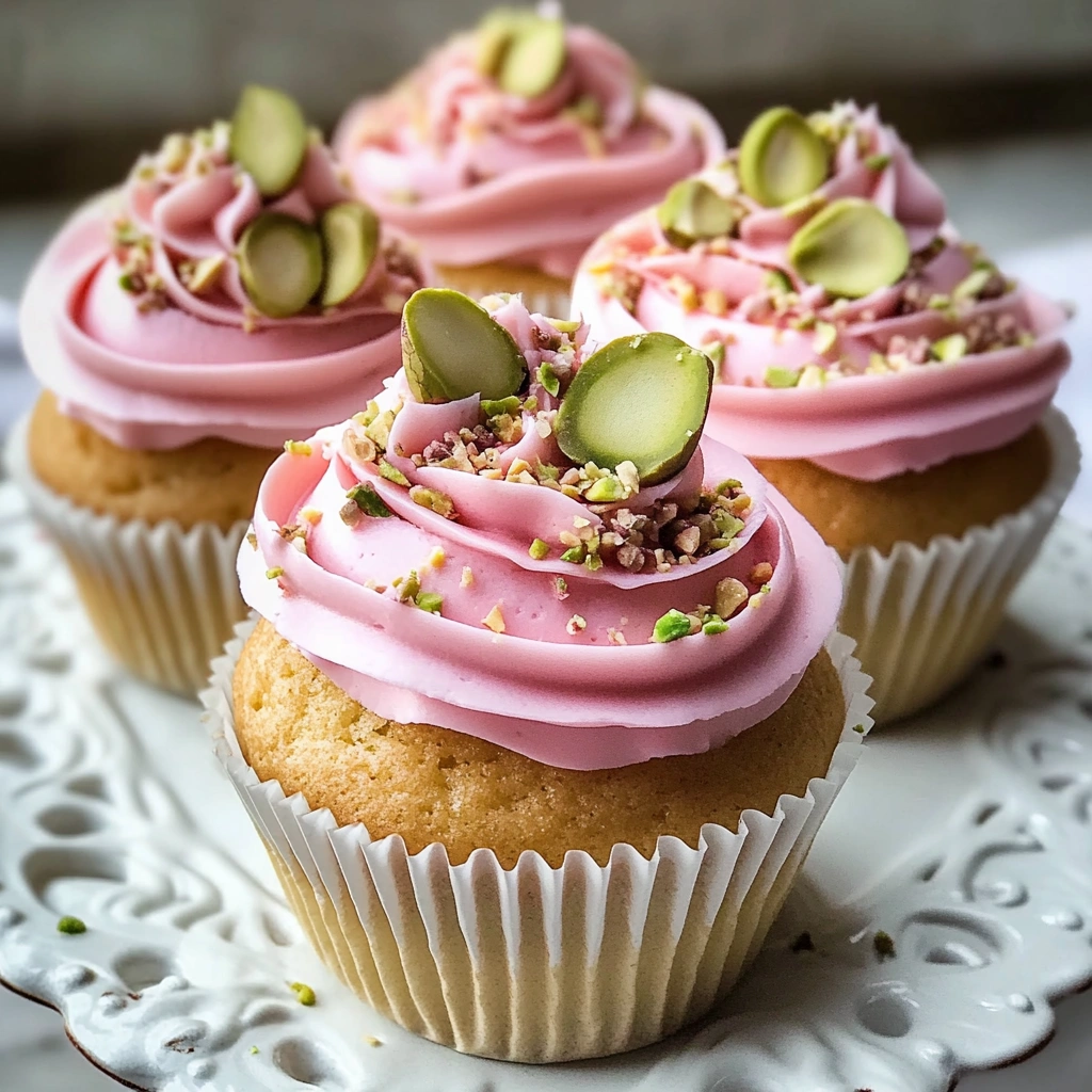 Rose and Pistachio Cupcakes