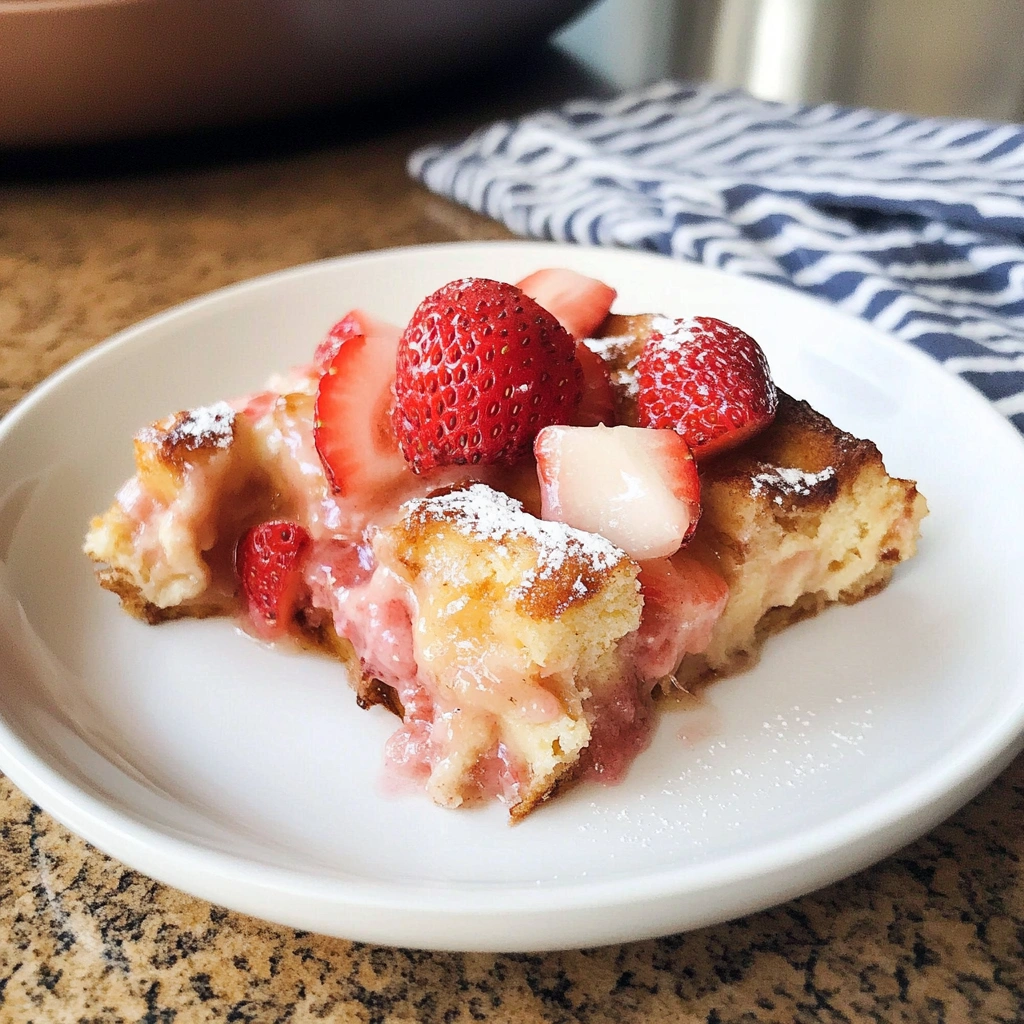 Slow Cooker Strawberry French Toast Casserole