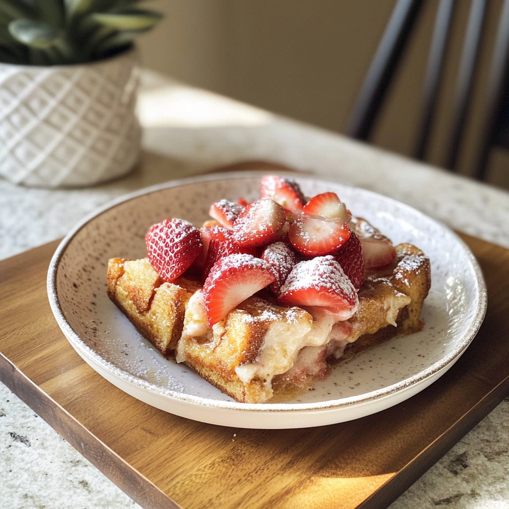Slow Cooker Strawberry French Toast Casserole