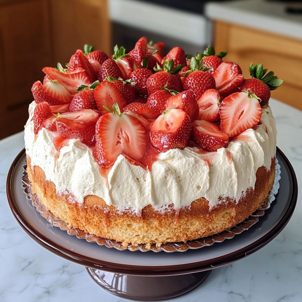 Strawberry Angel Food Cake