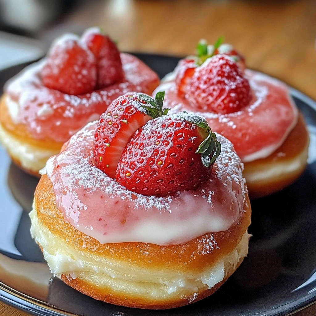 Strawberry Cheesecake Stuffed Donuts